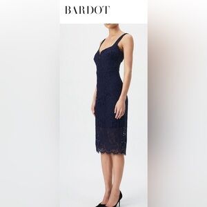 BARDOT Plus Size Adeline Midi Dress In Navy Lace size XXL W12 Figure Flattering!